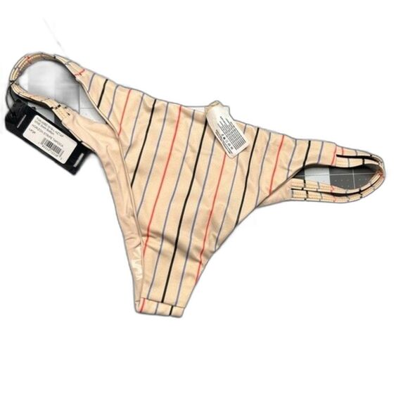 NWT TAVIK VINE HORIZON STRIPE TOPIOCA SWIM BOTTOM. MINIMAL COVERAGE. Size L - Picture 7 of 15